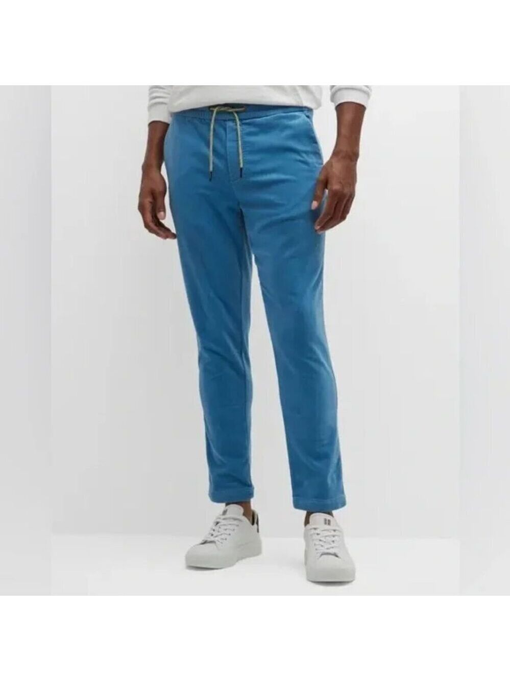 Scotch and Soda Men's Blue Drawstring Elastic Waist Corduroy Joggers Size Small